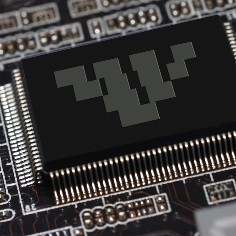 Close-up of a chip board with VectorWave mark.
